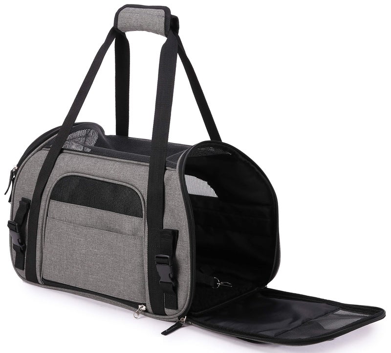 EliteField Soft Sided Pet Carrier (3 Year Warranty, Airline Approved), Multiple Sizes and Colors Available (Large: 19" L x 10" W x 13" H, Charcoal Gray) - Image 3